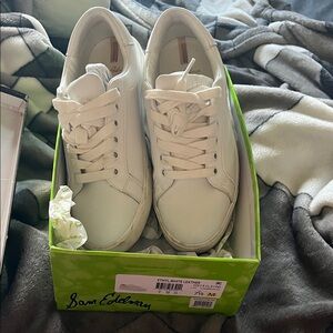 Sam Edelman Off-White Leather Sneakers